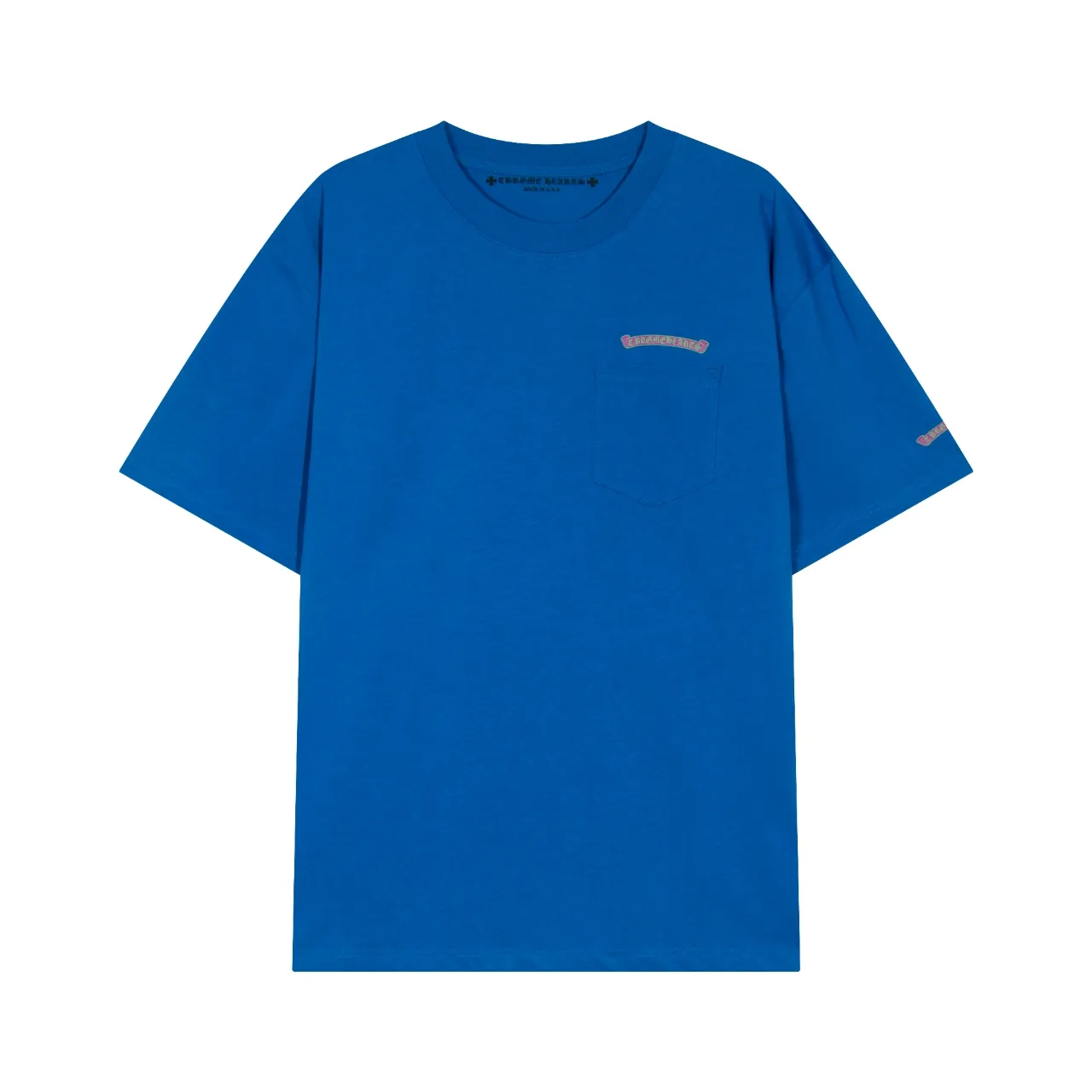 P150 Chrome Hearts Chrome Hearts Sanskrit Scroll Dopamine Short Sleeve Size: SMLXL Color: Blue Pink
